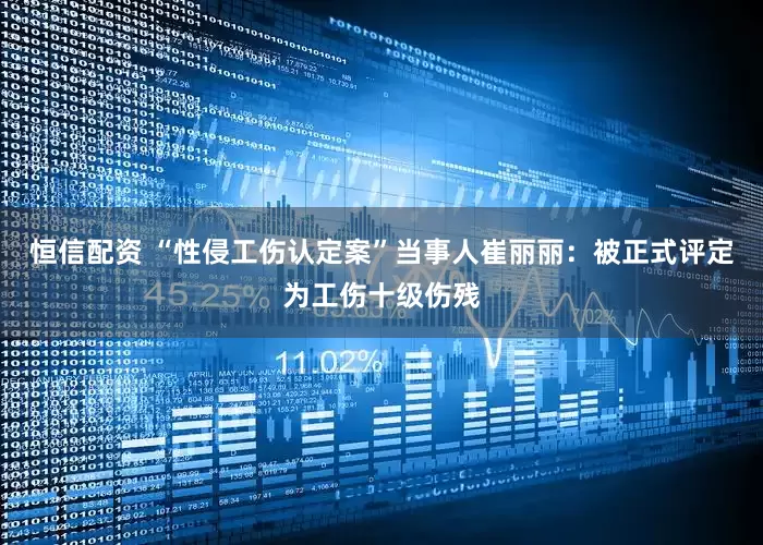 恒信配资 “性侵工伤认定案”当事人崔丽丽：被正式评定为工伤十级伤残